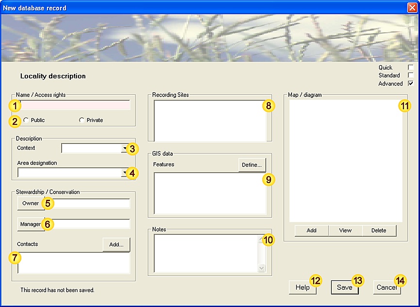 New Locality Form (level=advanced)