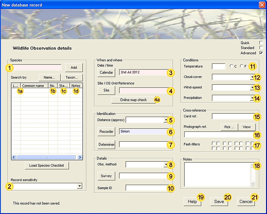 New Observation Form (level=advanced)