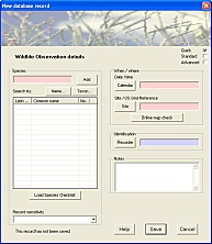 FieldNotes - Observations form - 'Quick' level-of-detail