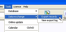'Data-exchange Tool menu