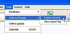 'Data-exchange Tool menu